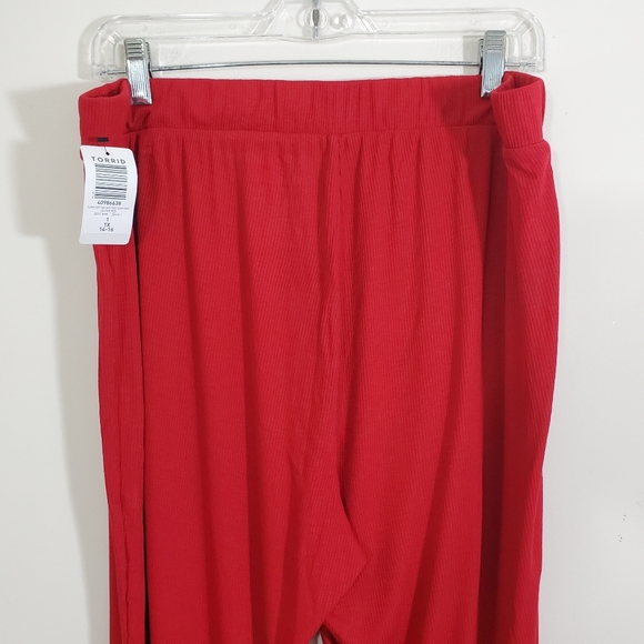Torrid Women's Super Soft Lace Ribbed Sleep Pants Jester Red NWT Size 1X 14 - 16 - Picture 6 of 12